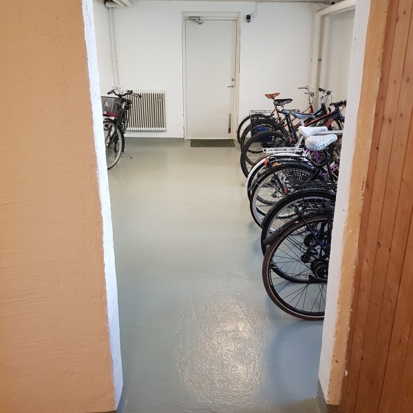 Ommålat cykelrum på Danska vägen 72